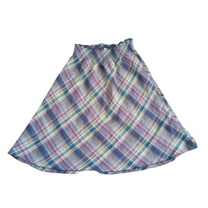 Old Navy Plaid‎ Linen Skirt